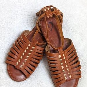 Olukai Hikina woven strappy sandals brown size 8!